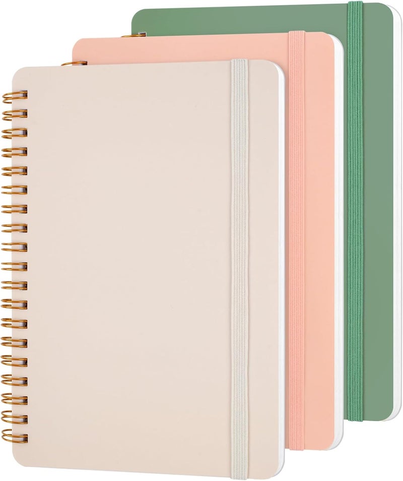 Utron 3 PCS Small Spiral Notebook 5x7, Notebooks for Note Taking, Morandi Spiral Journal Notebook, Work Notebook Small Notebooks 5x7 with Strap, Cute Notebooks for Women 70 Sheets/Note Books - Image 1